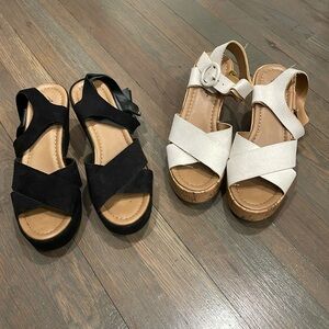 2 pairs American Eagle platform sandals